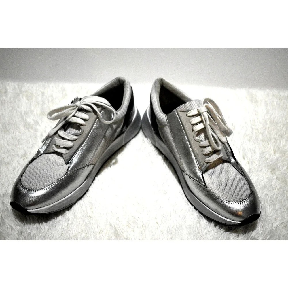 Franco Sarto Imperial Distressed Silver Mesh with Side Zipper - Women's Size 9